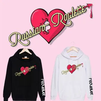 هودي سحاب Red Velvet — إصدار "Russia Roulette" — Red Velvet Black Hoodie