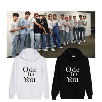 هودي بولوفر Seventeen — إصدار "SEVENTEEN" — Seventeen Black Hoodie
