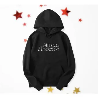 هودي سحاب Seventeen — إصدار "SEVENTEEN" — Seventeen Black Hoodie