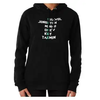 هودي بولوفر Shinee — إصدار "TEAM MEMBERS AND SHAWOL" — Shinee Black Hoodie