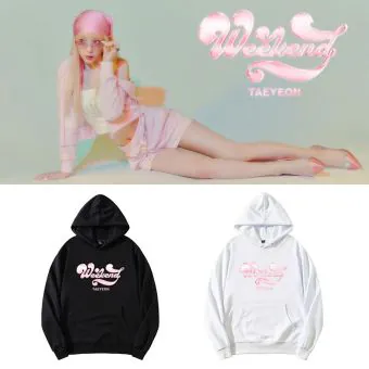 هودي بولوفر Taeyeon — إصدار "Weekend" — Taeyeon White Hoodie