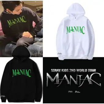 هودي يونيسكس Stray Kids — إصدار "MANIAC" — Stray Kids Black Hoodie