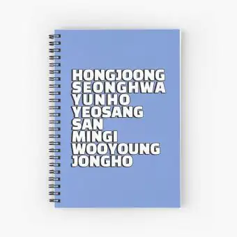 Ateez Notebook ALL MEMBERS NAMES — Black Edition