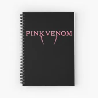 Black Pink Spiral Notebook Signature — Black Stylish Ver.