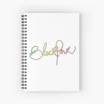 Black Pink K pop Notebook Typography (Grid) — Beige Deluxe Ver.