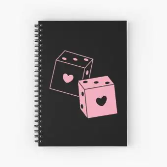 Black Pink Spiral Notebook Dice — White Classic Ver.