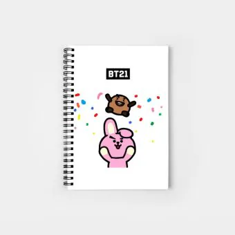 Bt21 Spiral Notebook — White Retro Ver.