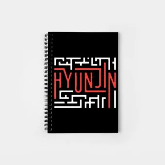 Stray Kids Spiral Notebook Hyunjin (Grid) — Navy Stylish Ver.