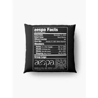 Aespa Throw Pillow Nutritional Facts — Blue Classic Ver.