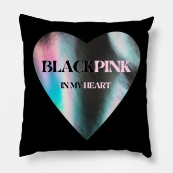 Black Pink Throw Pillow In My Heart (Heart) — Navy Limited Ver.