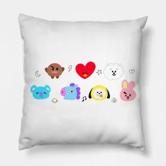 Bt21 Throw Pillow — Beige Casual Ver.