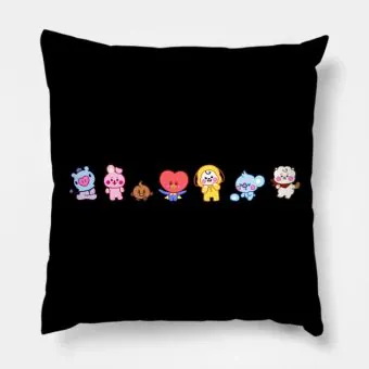 Bt21 Throw Pillow — White Edition