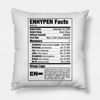 Enhypen Throw Pillow — Pink Limited Ver.