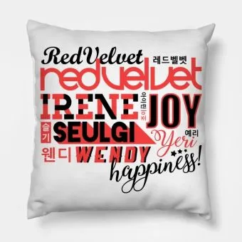 Red Velvet K pop Pillow FONT (Velvet) — White Edition