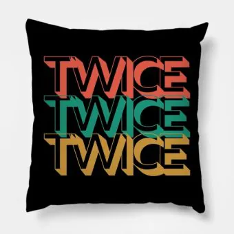 Twice Throw Pillow Retro Typography — Silver Classic Ver.