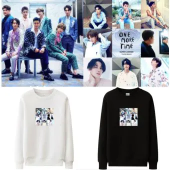 Super Junior K pop Sweatshirt One More Time — Silver Stylish Ver.
