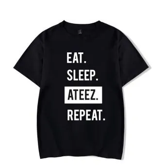 تيشيرت بطباعة Ateez — إصدار "Eat Sleep Ateez Repeat" — Ateez Oversized Ver.