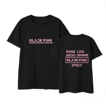 Black Pink K pop T shirt Signature — White Premium Ver.