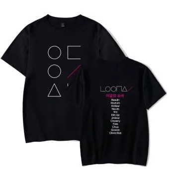 Loona K pop T shirt All Members Name — Green Classic Ver.