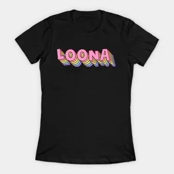 Loona K pop T shirt LOGO — Beige Stylish Ver.