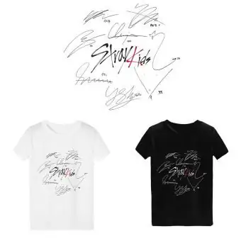 Stray Kids T shirt AUTOGRAPH — Navy Retro Ver.
