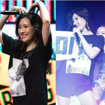 Sunmi Oversized Tee — Navy Premium Ver.