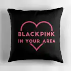 Black Pink Throw Pillow BlackPink — Navy Retro Ver.