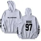 Black Pink Pullover Hoodie ROSE — White Casual Ver.