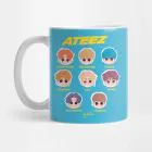 Ateez Travel Mug All Members Chibi — White Stylish Ver.