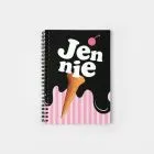 Black Pink Spiral Notebook JENIE — Black Premium Ver.