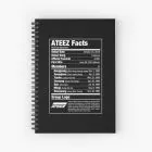 Ateez K pop Notebook Nutritional Facts — Silver Exclusive Ver.