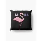 Aespa Throw Pillow Flamingo — Green Classic Ver.
