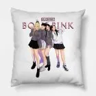 Black Pink Plush Pillow Illustrative Artwork — White Edition