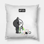 Bt21 Throw Pillow — Black Casual Ver.