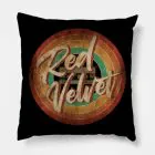 Red Velvet Throw Pillow Vintage Circle Art (Velvet) — White Stylish Ver.