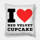 Red Velvet Throw Pillow Cupcake (Velvet) — Beige Retro Ver.