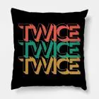 Twice Throw Pillow Retro Typography — Silver Classic Ver.