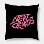 Newjeans Throw Pillow Signature — Navy Stylish Ver.