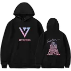 هودي سحاب Seventeen — إصدار "(بلوفر) SevenTeen" — Seventeen Black Hoodie