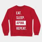 Apink K pop Sweatshirt EAT SLEEP REPEAT — Beige Stylish Ver.
